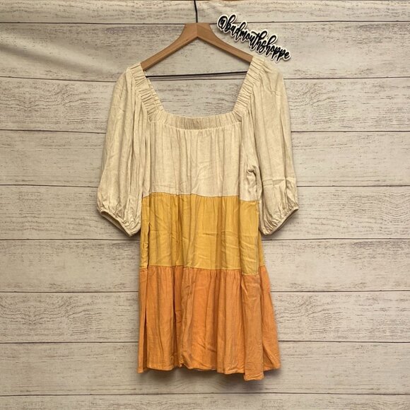 *The Oblong Box Shop Halloween Candy Corn Babydoll Dress Large - Picture 1 of 9